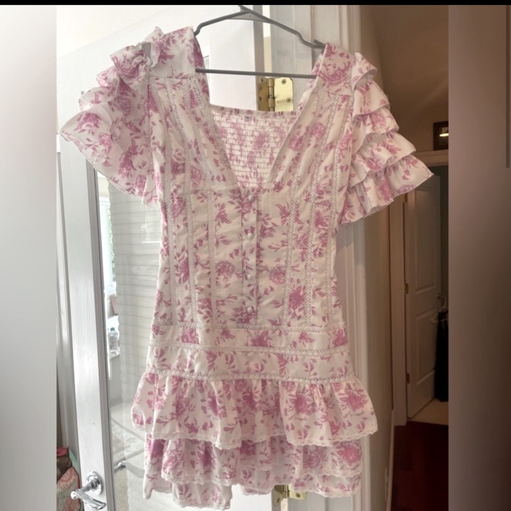 Floral Ruffle Mini Dress - Picture 6 of 9